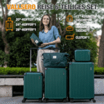 VALLSERO Trolleyset LG2 Hartschalen-Koffer set Rollkoffer, Reisekoffer, , Handgepäck 4 Rollen, ABS-Material, TSA Zollschloss, 6-teiliges Set – Bild 2
