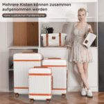 VALLSERO Trolleyset Hartschalen-Koffer set Rollkoffer, Reisekoffer, Handgepäck 4 Rollen, ABS-Material, TSA Zollschloss – Bild 2