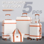 VALLSERO Trolleyset Hartschalen-Koffer set Rollkoffer, Reisekoffer, Handgepäck 4 Rollen, ABS-Material, TSA Zollschloss – Bild 5