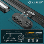 KESSER Hartschalen-Trolley Reisekoffer Handgepäck 55L Koffer Inkl. Kofferwaage + Gepäckanhänger, 4 Rollen, Rollkoffer ABS-Hartschale mit 4 Rollen, Zahlenschloss & Teleskopgriff – Bild 3