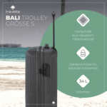 travelite Hartschalen-Trolley BALI, in verschiedenen Größen und Farben, 4 Rollen, Hartschallenkoffer Reisegepäck Reisekoffer TSA Schloss – Bild 4