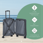 travelite Hartschalen-Trolley BALI, in verschiedenen Größen und Farben, 4 Rollen, Hartschallenkoffer Reisegepäck Reisekoffer TSA Schloss – Bild 5