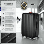 tectake Trolley Hartschalenkoffer-Set Pucci - Robust und ineinander stapelbar, 4 Rollen, Dreistelliges Sicherheits-Zahlenschloss inklusive – Bild 2