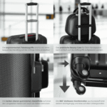 tectake Trolley Hartschalenkoffer-Set Pucci - Robust und ineinander stapelbar, 4 Rollen, Dreistelliges Sicherheits-Zahlenschloss inklusive – Bild 4