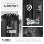 tectake Trolley Hartschalenkoffer-Set Pucci - Robust und ineinander stapelbar, 4 Rollen, Dreistelliges Sicherheits-Zahlenschloss inklusive – Bild 5