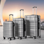 Merax Trolleyset, , Hartschalenkofferset, TSA-Schloss, Doppelrollen – Bild 3