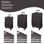 My Travel Bag Koffer 3090 Stoffkoffer 4-Rollen Trolley Reisekoffer Tasche Reisetasche, inkl. Dehnungsfuge und 360° Rolle – Bild 3
