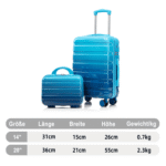 LVHOM Hartschalen-Trolley Handgepäck-Trolley & Koffer Set, 14"/20"/24"/28", leise Rädern für Tour, Geschäftstrip, Familienurlaub, längere Erkundungen, Flughafentransfers – Bild 3