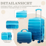 LVHOM Hartschalen-Trolley Handgepäck-Trolley & Koffer Set, 14"/20"/24"/28", leise Rädern für Tour, Geschäftstrip, Familienurlaub, längere Erkundungen, Flughafentransfers – Bild 4