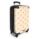 NoBoringSuitcases.com© Hartschalen-Trolley Beige mit gelben Palmen 55x35x20cm, 4 Rollen, Handgepäck Koffer & Trolleys, Luggage, Reisekoffer Frauen – Bild 2