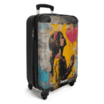 NoBoringSuitcases.com© Hartschalen-Trolley Mädchen mit herzförmigem Luftballon im Graffiti-Stil 55x35x20cm, 4 Rollen, Reisetasche mit Rollen, Koffer Handgepäck Flugzeug – Bild 2