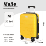 TAN.TOMI Handgepäckkoffer Koffer Hartschale Leicht Reisekoffer ABS Geräumig Haltbar, 4 Rollen, Trolley Handgepäck Große Kapazität mit 4 Rollen und Zahlenschloss – Bild 4
