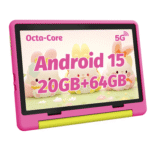BUFO 10 Zoll 20GB RAM+64GB ROM 1280x800 HD-Display Android15 Kinder Tablet