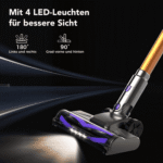 VacniQ Akku-Hand-und Stielstaubsauger Akku Staubsauger Kabellos 68Kpa 55min Laufzeit, 65dB,für Tierhaare, 300 W, beutellos, 6-fach Hochleistungsfilter, Zubehör inklusive – Bild 3