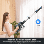 INSE Akku-Hand-und Stielstaubsauger Akku Staubsauger,Akku Handstaubsauger,55 Minuten Laufzeit, Akkusauger Kabelloser, 35KPa, 1,2L Große Staubbehälter,LED-Beleuchtung – Bild 4