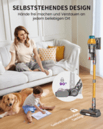 FOSMET Akku-Hand-und Stielstaubsauger Akku Staubsauger 80000Pa 750W 80min, 2,6L Staubbehälter, OLED Display, 750 W, 2.6L, Kabelloser Stabstaubsauger mit 11-Stufen-Filter, 50dB leise, für Böden – Bild 5