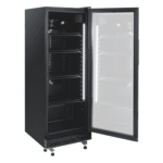 GastroHero Getränkekühlschrank GKS-230 Flaschenkühlschrank, Glastür & LED, abschließbar schwarz, 146.7 cm hoch, 53 cm breit, doppelverglaster Isolierglastür, Temperaturbereich: 0 °C bis +8 ° – Bild 2