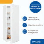 exquisit Vollraumkühlschrank KS5320-V-H-040E, 142.6 cm hoch, 54.4 cm breit, 242 Liter, 5 Glasablagen, 4Türablagen, 40 db, Türanschlag wechselbar – Bild 3