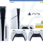 Playstation PlayStation 5 Slim Konsole Disk Edition + 2 Controller Bundle 1TB, mit CD Laufwerk Disc