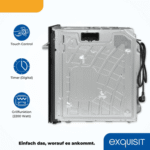 exquisit Einbau-Mikrowelle, Mikrowelle, Mikrowelle + Grill, Mikrowelle + Heißluft, Grill, Auftau-Programm, Mikrowelle + Grill + Umluft, Grill + Umluft, 72,00 l, Timer, Kindersicherung, 5 Leistungsstufen, Kombinationsgerät – Bild 2