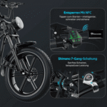 EVERCROSS TECH E-Bike 20” x 4,0 fette Reifen MTB, 48V 15,6AH Removable Battery, NFC, Heckmotor, 748,8 Wh, bis 55-100km, 7 Gang Shimano, Kettenschaltung, Heckmotor – Bild 2