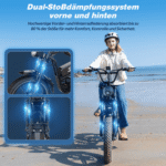 EVERCROSS TECH E-Bike 20” x 4,0 fette Reifen MTB, 48V 15,6AH Removable Battery, NFC, Heckmotor, 748,8 Wh, bis 55-100km, 7 Gang Shimano, Kettenschaltung, Heckmotor – Bild 3