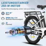 HITWAY E-Bike Cityrad 27,5 Zoll Elektrofahrrad für Damen Herren, Pedelec mit 36V 13Ah Akku, 1 Gang, 250W Heckmotor, 468 Wh, E-fahrräde, E-Citybike mit Schloss, Pumpe, APP – Bild 2