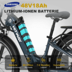 HITWAY E-Bike Pedelec 26 *3,0 zoll Elektrofahrrad mit Samsung 48V18Ah Akku bis zu 120km, 7 Gang shimano shimano Schaltwerk, Kettenschaltung, Heckmotor, 864 Wh, StVZO Pedelec, Tiefeinstieg für Damen Herren mit APP Funktion – Bild 2