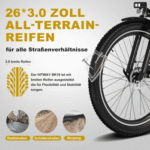 HITWAY E-Bike Pedelec 26 *3,0 zoll Elektrofahrrad mit Samsung 48V18Ah Akku bis zu 120km, 7 Gang shimano shimano Schaltwerk, Kettenschaltung, Heckmotor, 864 Wh, StVZO Pedelec, Tiefeinstieg für Damen Herren mit APP Funktion – Bild 3