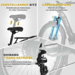 HITWAY E-Bike Pedelec 26 *3,0 zoll Elektrofahrrad mit Samsung 48V18Ah Akku bis zu 120km, 7 Gang shimano shimano Schaltwerk, Kettenschaltung, Heckmotor, 864 Wh, StVZO Pedelec, Tiefeinstieg für Damen Herren mit APP Funktion – Bild 4