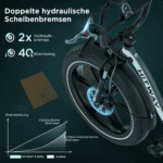 HITWAY E-Bike Faltrad 20*4,0 zoll Elektrofahrrad mit 48V18Ah Akku bis 70-140km, 7 Gang shimano shimano Schaltwerk, Kettenschaltung, Heckmotor, 864 Wh, Pedelec E Mountainbike mit StVZO APP NFC – Bild 2