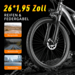 Vankel E-Bike Cityrad G73 E-Fahrrad 624WH Pedelec, 48V 13 AH 80 km Damen u. Herren, Kettenschaltung, Heckmotor, 624 Wh, Cityrad 7 Gang Shimano,Scheibenbremsen Scheibenbremse, Kettenschaltung – Bild 4