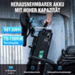 HITWAY E-Bike Faltrad 20*3,0 zoll Elektrofahrrad Pedelec mit 36V15,6Ah Akku, 7 Gang shimano shimano Schaltwerk, Kettenschaltung, Heckmotor, 561,6 Wh, Klappfahrrad E Mountainbike für Damen u. Herren – Bild 2