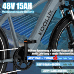 KOOLUX E-Bike Elektrofahrrad für Damen/Herren Reichweite 65-90 km elektro-cityrad, Heckmotor, 720 Wh, 27,5" Elektrofahrrad 7-Gang Shimano 48V15AH Herausnehmbare Batterie – Bild 2