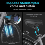 HITWAY E-Bike Cityrad, Trekkingrad,Mountainbike, Faltrad Elektrofahrrad 29 Zoll E-Mountainbike bis zu 50-80km, 7 Gang shimano, Kettenschaltung, E-MTB, Pedelec für Damen u. Herren mit APP NFC – Bild 3