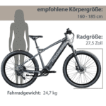 AGON E-Bike Mountainbike Alpha, 10 Gang Deore SGS T6000 Schaltwerk, Kettenschaltung, Heckmotor, 540 Wh, Pedelec, Elektrofahrrad für Damen u. Herren, MTB – Bild 3
