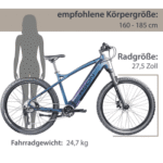AGON E-Bike Mountainbike Alpha, 10 Gang Deore SGS T6000 Schaltwerk, Kettenschaltung, Heckmotor, 540 Wh, Pedelec, Elektrofahrrad für Damen u. Herren, MTB – Bild 2