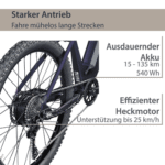 AGON E-Bike Mountainbike Alpha, 10 Gang Deore SGS T6000 Schaltwerk, Kettenschaltung, Heckmotor, 540 Wh, Pedelec, Elektrofahrrad für Damen u. Herren, MTB – Bild 3