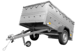 Anhänger kippbar Garden Trailer 201 KIPP mit zusätzlichen Bordwänden, Stützrad und Flachplane-Neu – [LTG_SITE_NAME]