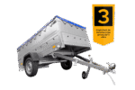 Anhänger mit faltbarer Deichsel Garden Trailer 230 KIPP mit zusätzlichen Bordwänden, Stützrad und blauer Flachplane-Neu – [LTG_SITE_NAME] – Bild 3
