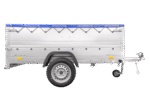 Anhänger mit faltbarer Deichsel Garden Trailer 230 KIPP mit zusätzlichen Bordwänden, Stützrad und blauer Flachplane-Neu – [LTG_SITE_NAME] – Bild 5