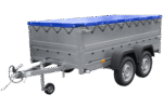 Anhänger mit zwei Achsen Garden Trailer 264/2 KIPP inkl. zusätzliche Bordwände und Flachplane-Neu