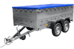 Anhänger mit zwei Achsen Garden Trailer 264/2 KIPP inkl. zusätzliche Bordwände und Flachplane-Neu – Bild 4