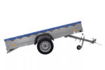 Einachs-tieflader Garden Trailer 264 Kipp Mit Stützrad, Querstreben Und Blauer Flachplane-Neu – Bild 4
