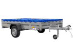 Einachsanhänger 264×150 UNITRAILER GARDEN 265 KIPP mit einem Flachplanenträger und blauer Plane-Neu – Bild 3