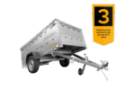 Faltbarer Pkw Anhänger Garden Trailer 230 KIPP mit zusätzlichen Bordwänden, Stützrad, Flachplane und Planenträgern]-Neu – Bild 3