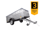 Großer Anhänger 750 kg Garden Trailer 264 KIPP mit Bordwandaufsatz , Stützrad und blauer Flachplane-Neu – Bild 3