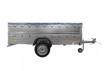 Großer Anhänger 750 kg Garden Trailer 264 KIPP mit Bordwandaufsatz , Stützrad und blauer Flachplane-Neu – Bild 4