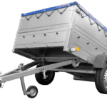 Kfz Anhänger 750 kg Garden Trailer 201 KIPP mit zusätzlichen Bordwänden, Stützrad und blauer Flachplane-Neu
