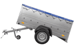 Kfz Anhänger 750 kg Garden Trailer 201 KIPP mit zusätzlichen Bordwänden, Stützrad und blauer Flachplane-Neu – Bild 5